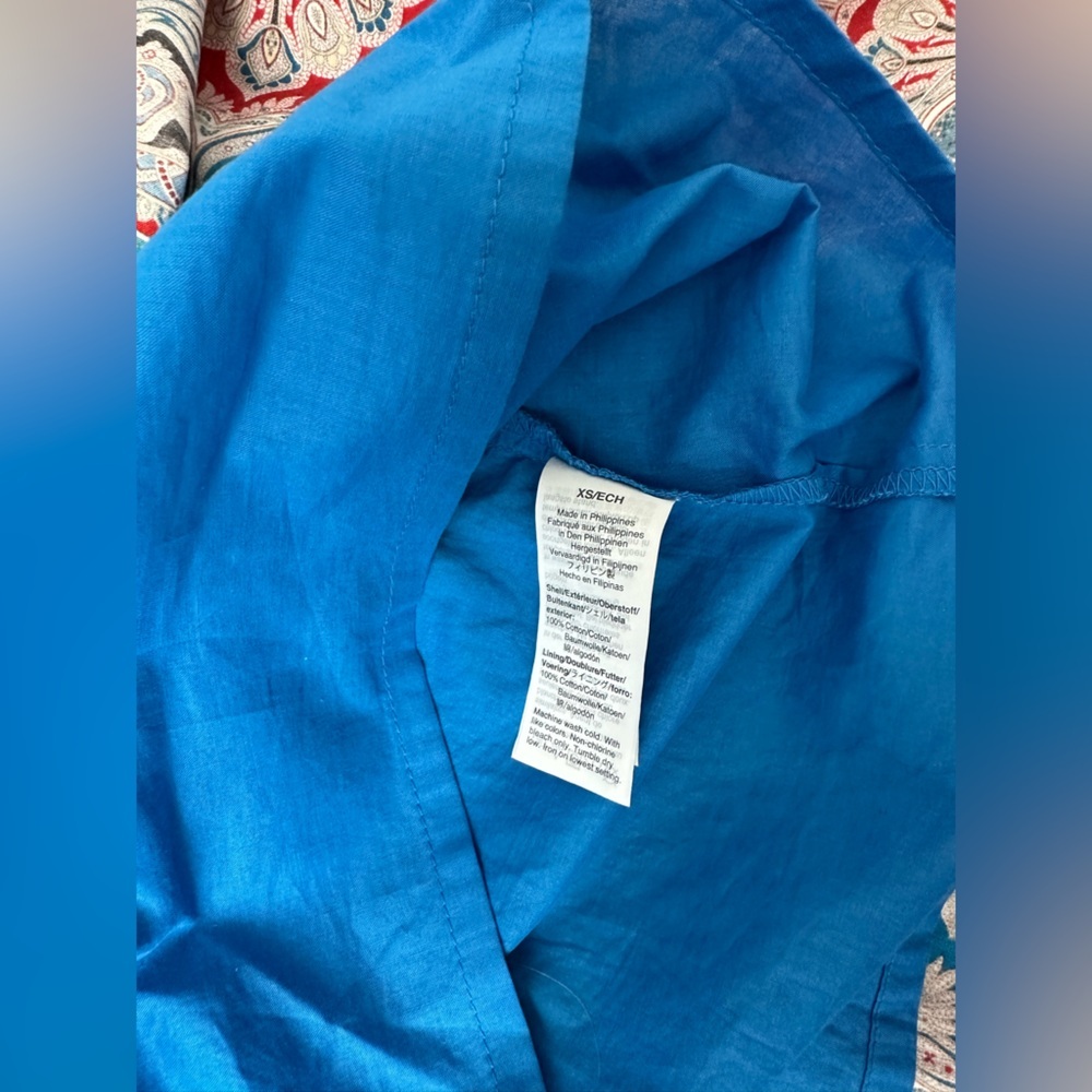 J Crew Rebecca Tiered Poplin Ratti Mediterranean Paisley Print Dress Size XS - Picture 10 of 10